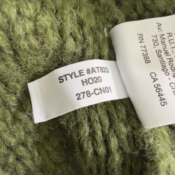 J Crew. Women Chunky Knit Green Sweater With Floral Detailing Size Large - Picture 6 of 14